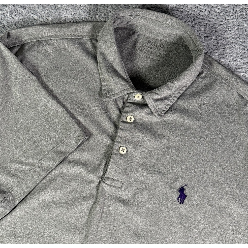 Polo Ralph Lauren Performance Polo Shirt Men Large Gray Short Sleeve Casual Golf